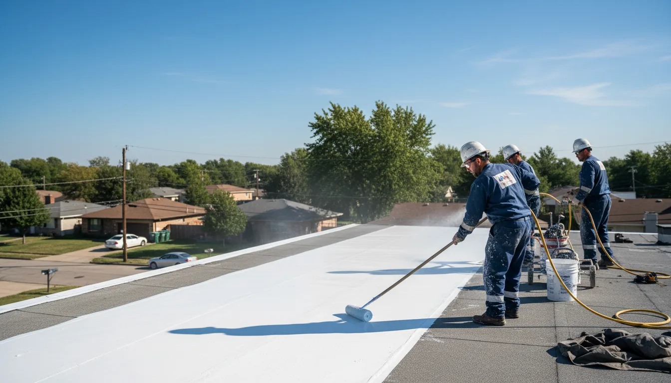 Commercial roof coating in Walters, OK near me